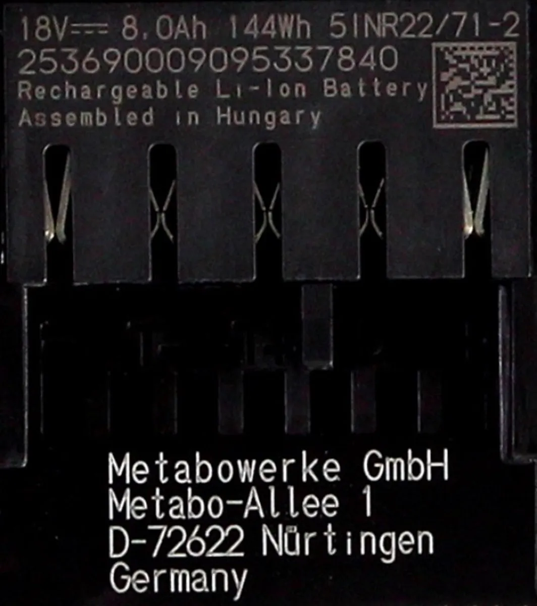 Metabo 18V LiHD Accu Basisset 8,0Ah - met Oplader ASC 145