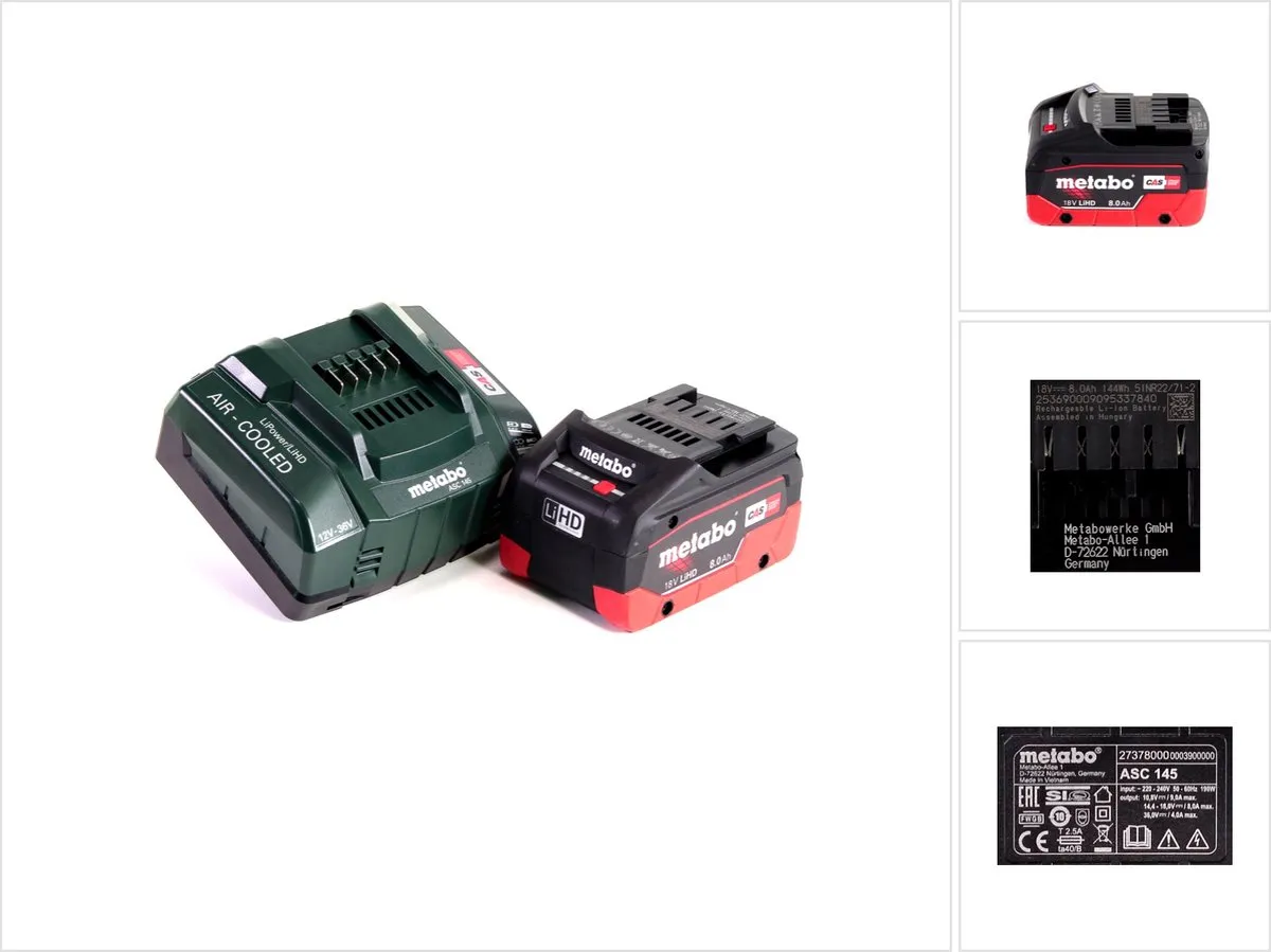 Metabo 18V LiHD Accu Basisset 8,0Ah