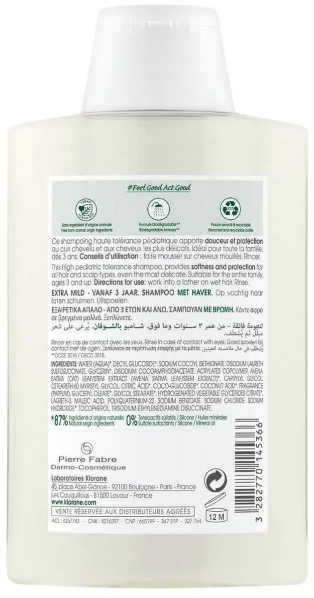 Klorane Unisex Shampoo 200ml - afbeelding 6 van 6