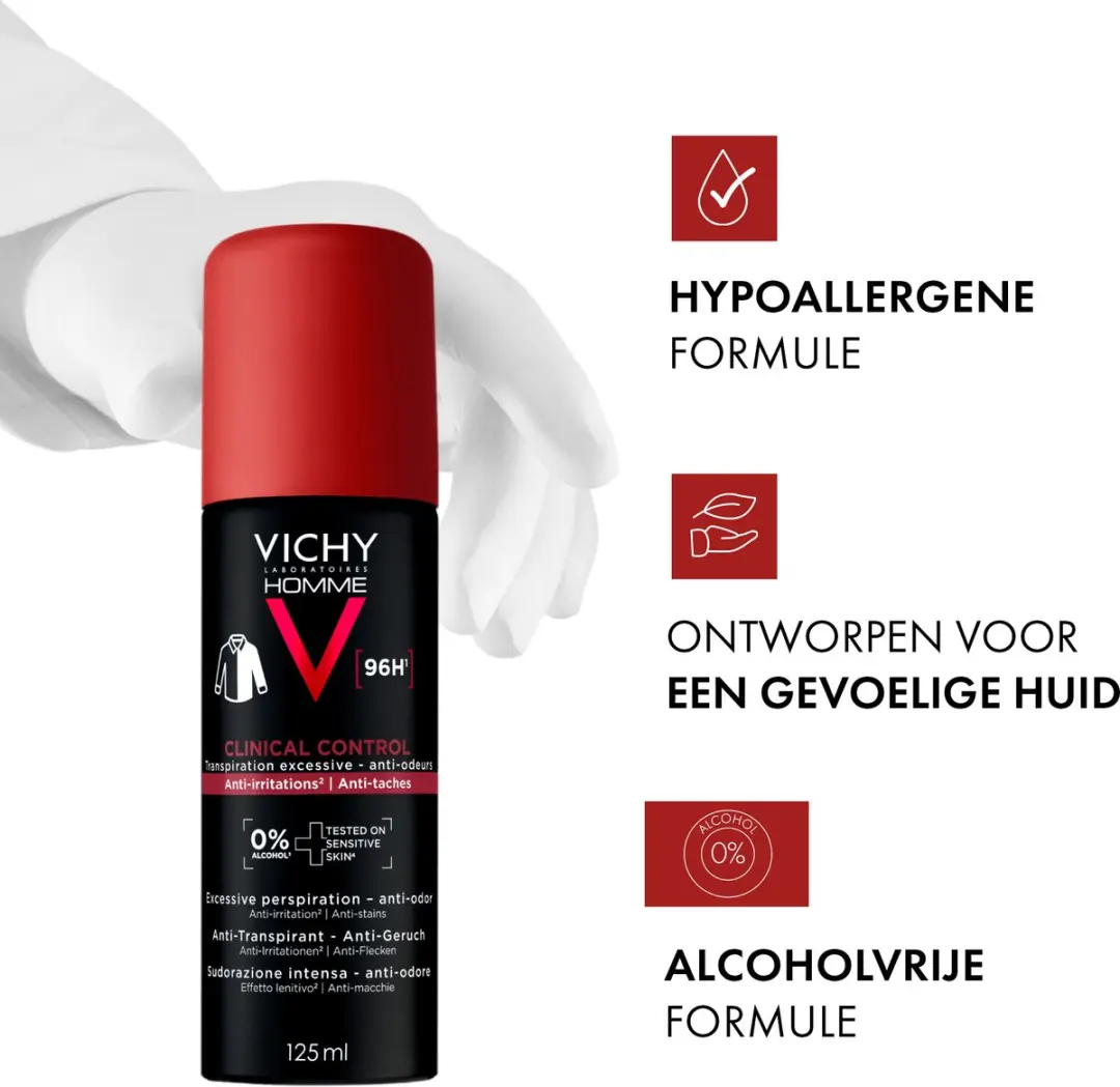Vichy Homme Clinical Control Anti-Transpirant 96H - 125ml