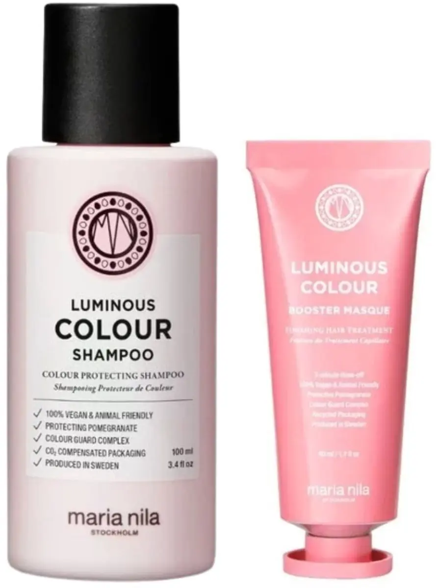 Maria Nila Luminous Colour Booster Travel Set - Masker & Shampoo 200ml