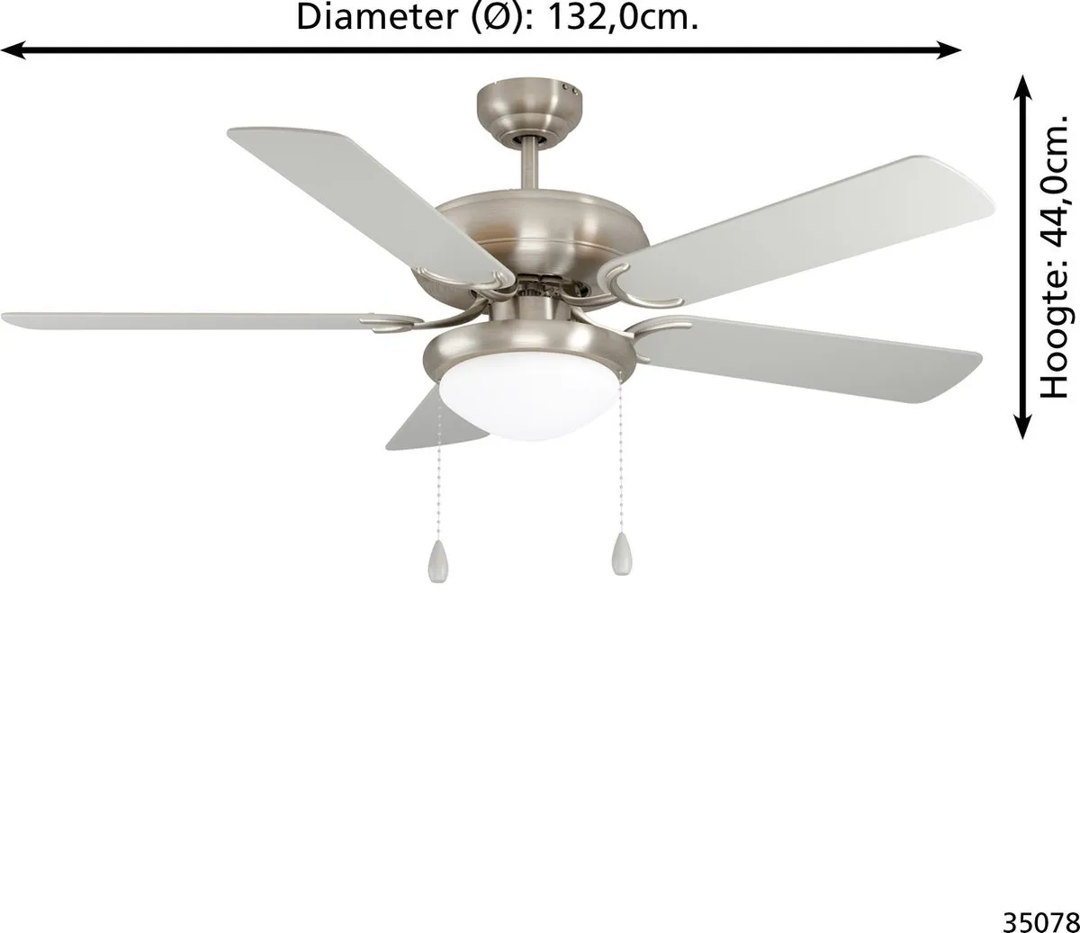Eglo Ballina Plafondlamp met Ventilator 132cm - Grijs - afbeelding 6 van 6