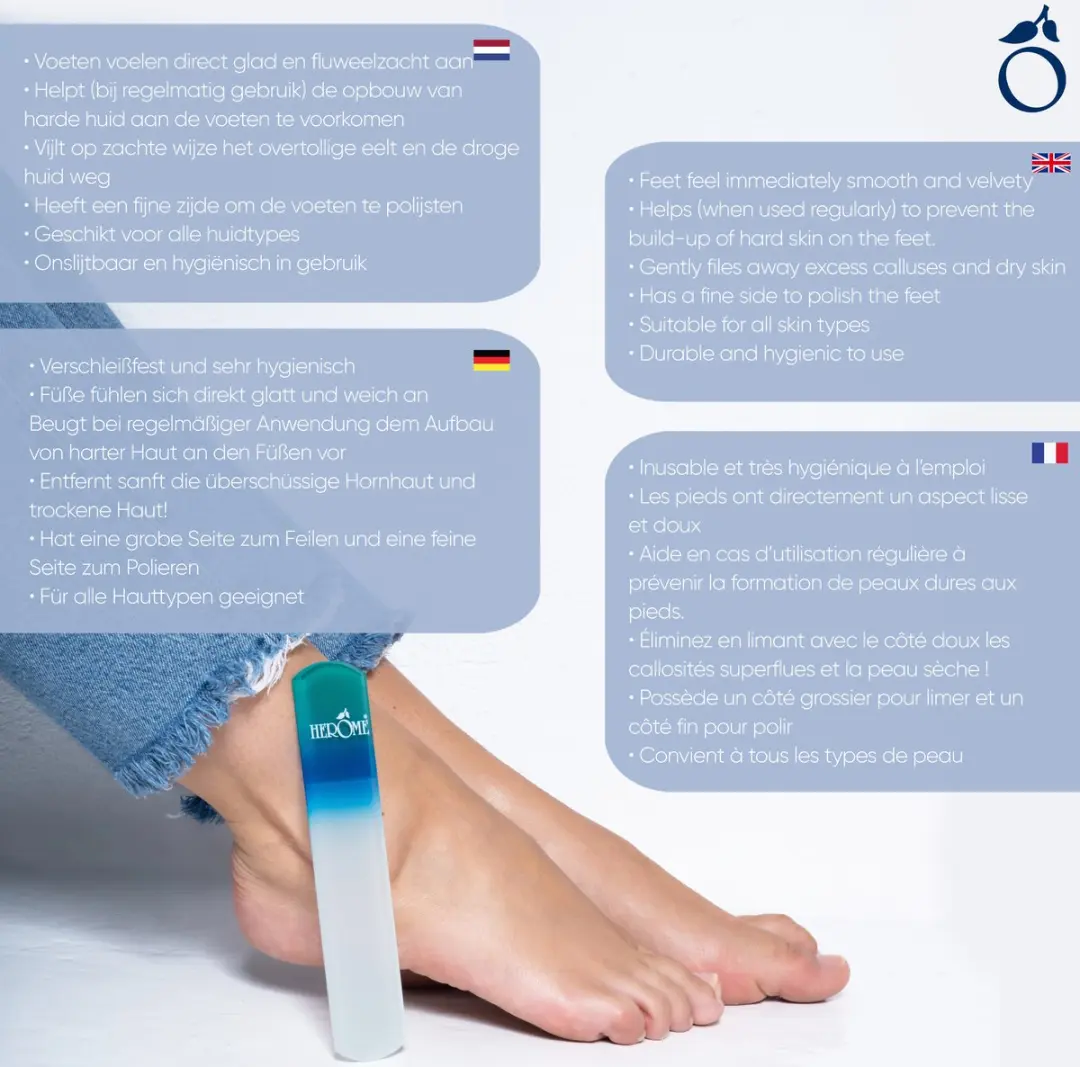 Herome Smooth Feet Set - Voetencrème 150ml + Pedicurevijl + Voetenbadtabs - 3 Stuks