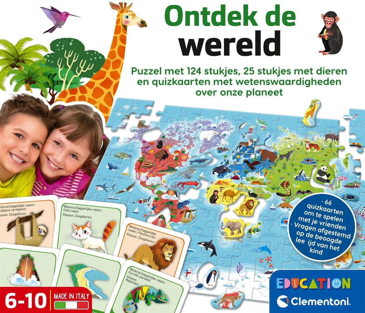 Clementoni Ontdek de Wereld Puzzel 56040 - Multicolor