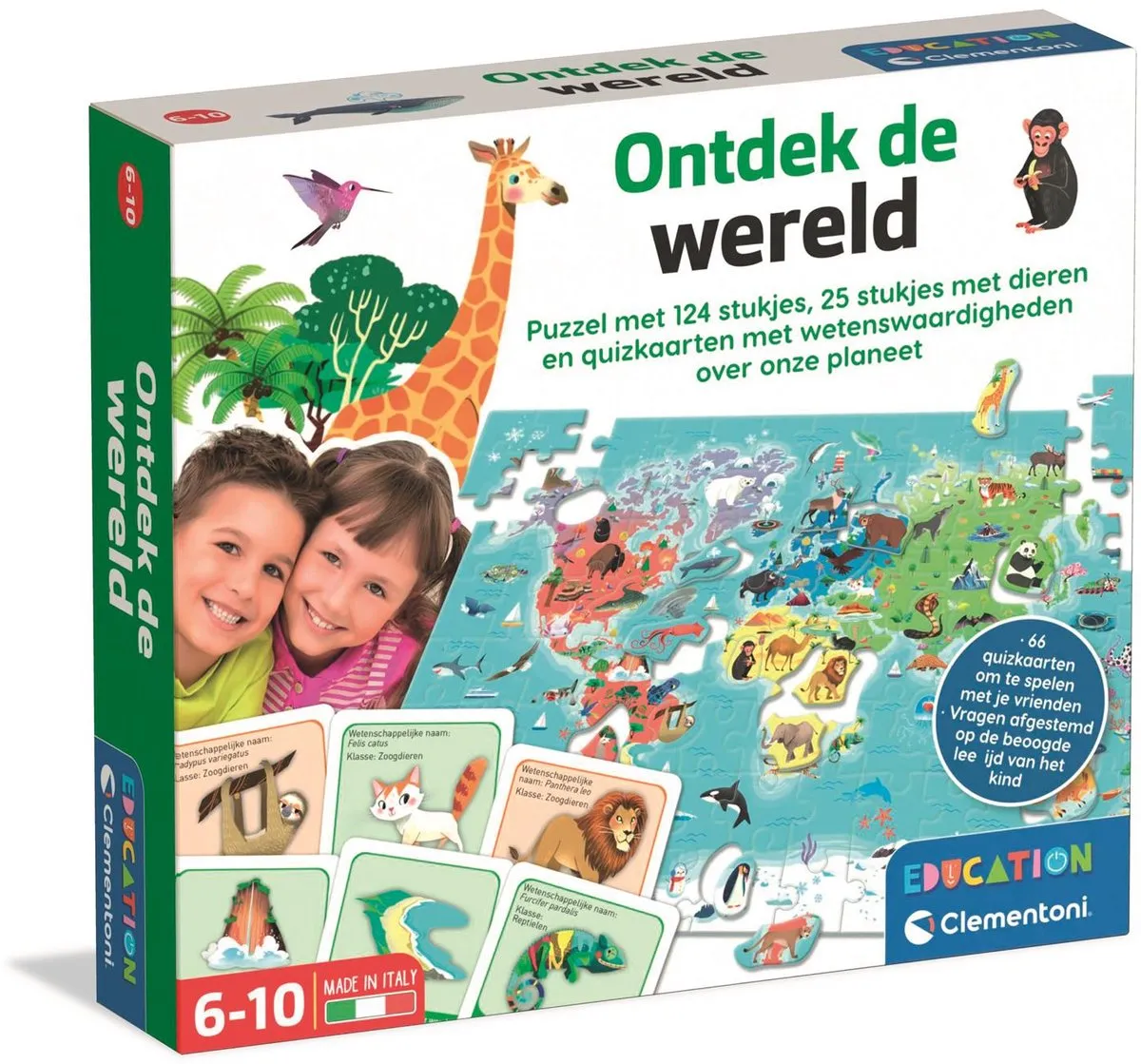 Clementoni Ontdek de Wereld Puzzel 56040 - Multicolor