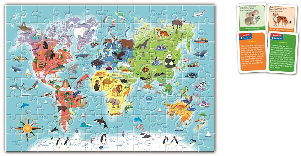 Clementoni Ontdek de Wereld Puzzel 56040 - Multicolor