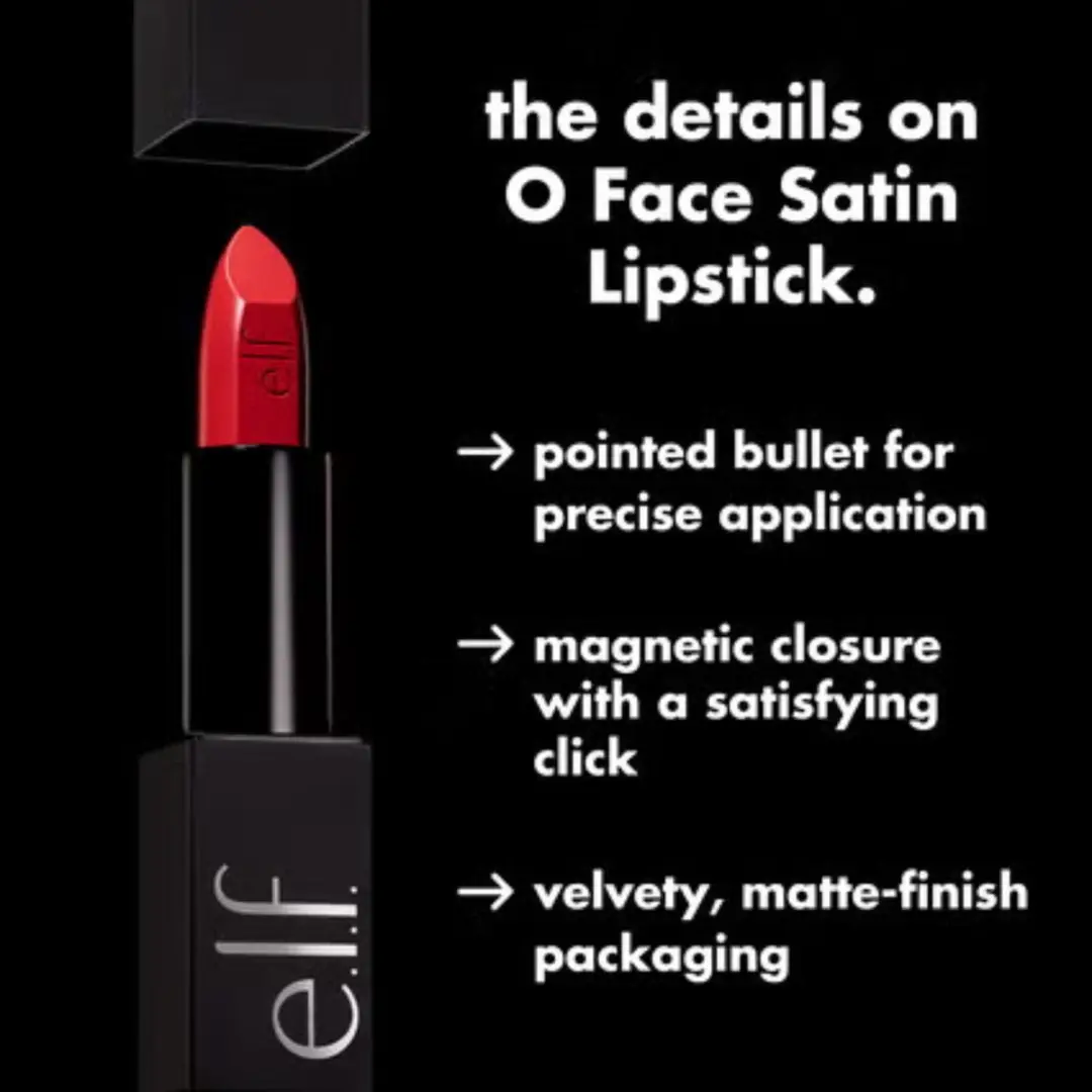 ELF Cosmetics O Face Satin Lipstick Shameless - Pink Plum 3,8g