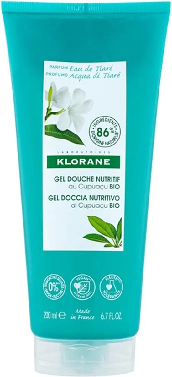 Klorane Huid Eau de Tiaré Gel Douche Nutritif 200ml - afbeelding 6 van 6