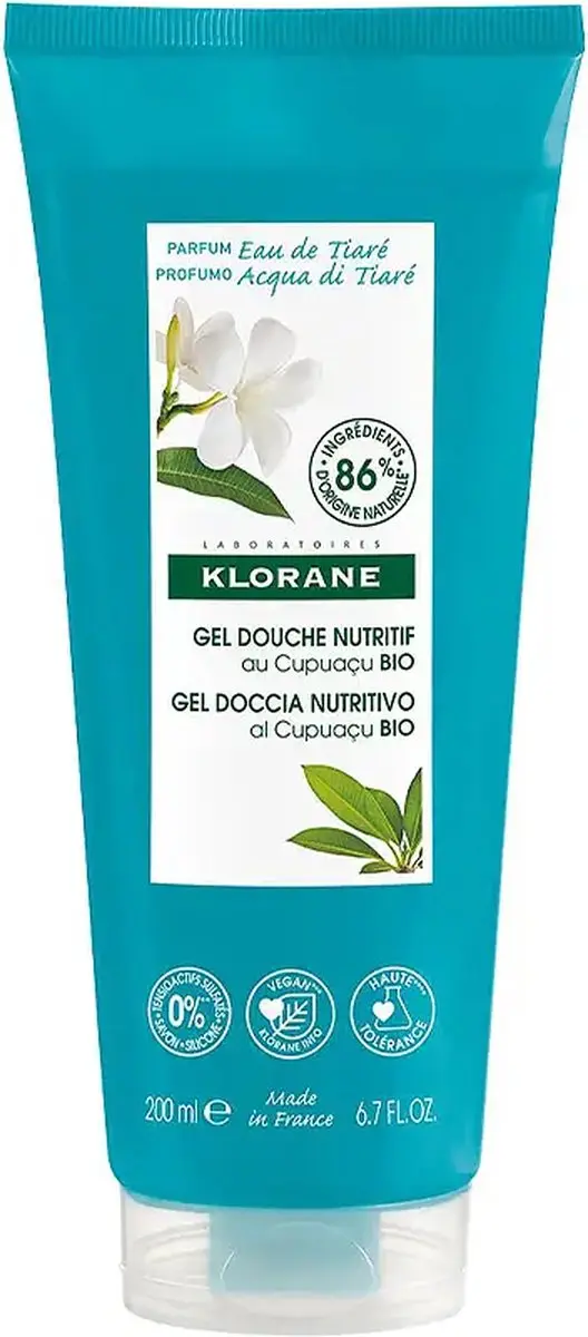 Klorane Huid Eau de Tiaré Gel Douche Nutritif 200ml