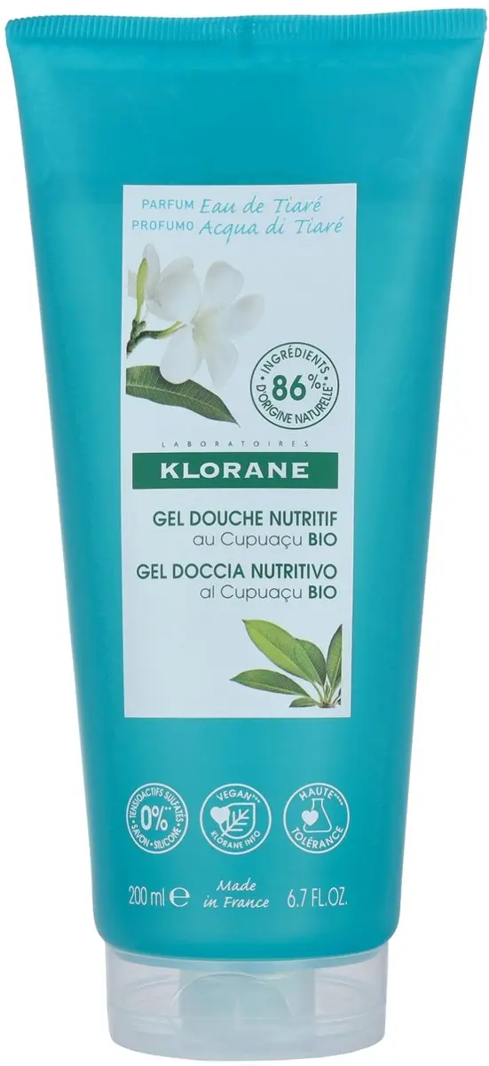 Klorane Huid Eau de Tiaré Gel Douche Nutritif 200ml