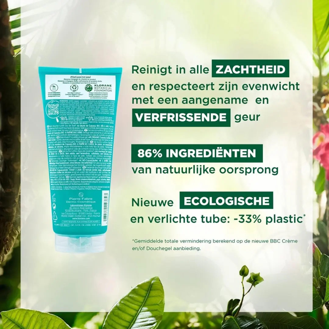 Klorane Huid Eau de Tiaré Gel Douche Nutritif 200ml