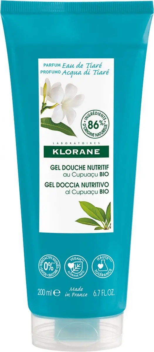 Klorane Huid Eau de Tiaré Gel Douche Nutritif 200ml