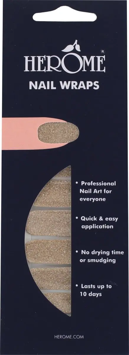Herome Nail Wraps Golden Glitter Nagelstickers