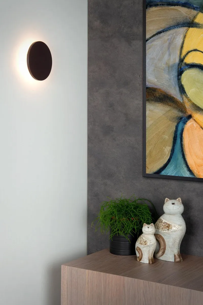 Lucide GLIMPSE Wandlamp Ø14cm Bruin - LED 5W 2700K