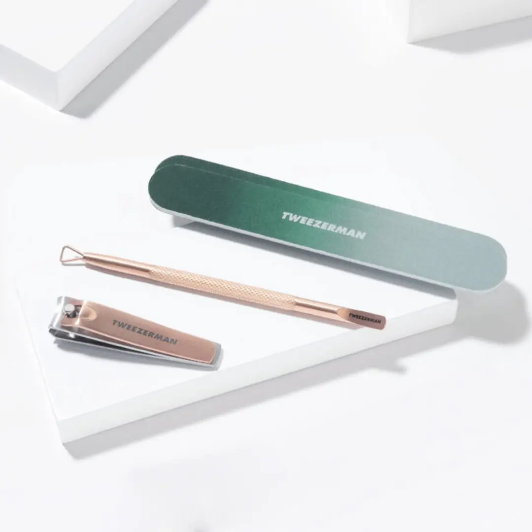 Tweezerman Enchanted Garden Manicure Set - Nagelknipper, Vijlen & Pushy - 3 Stuks