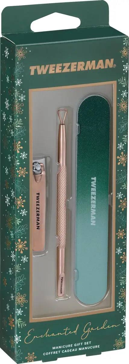 Tweezerman Enchanted Garden Manicure Set - Nagelknipper, Vijlen & Pushy - 3 Stuks