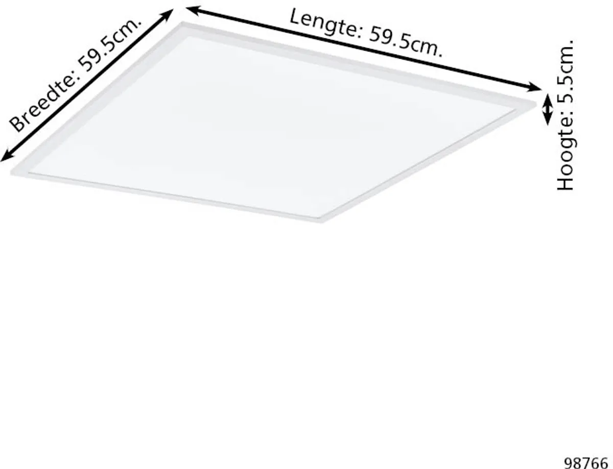 Eglo Salobrena-B Plafondlamp LED 59,5cm - Wit - afbeelding 6 van 6