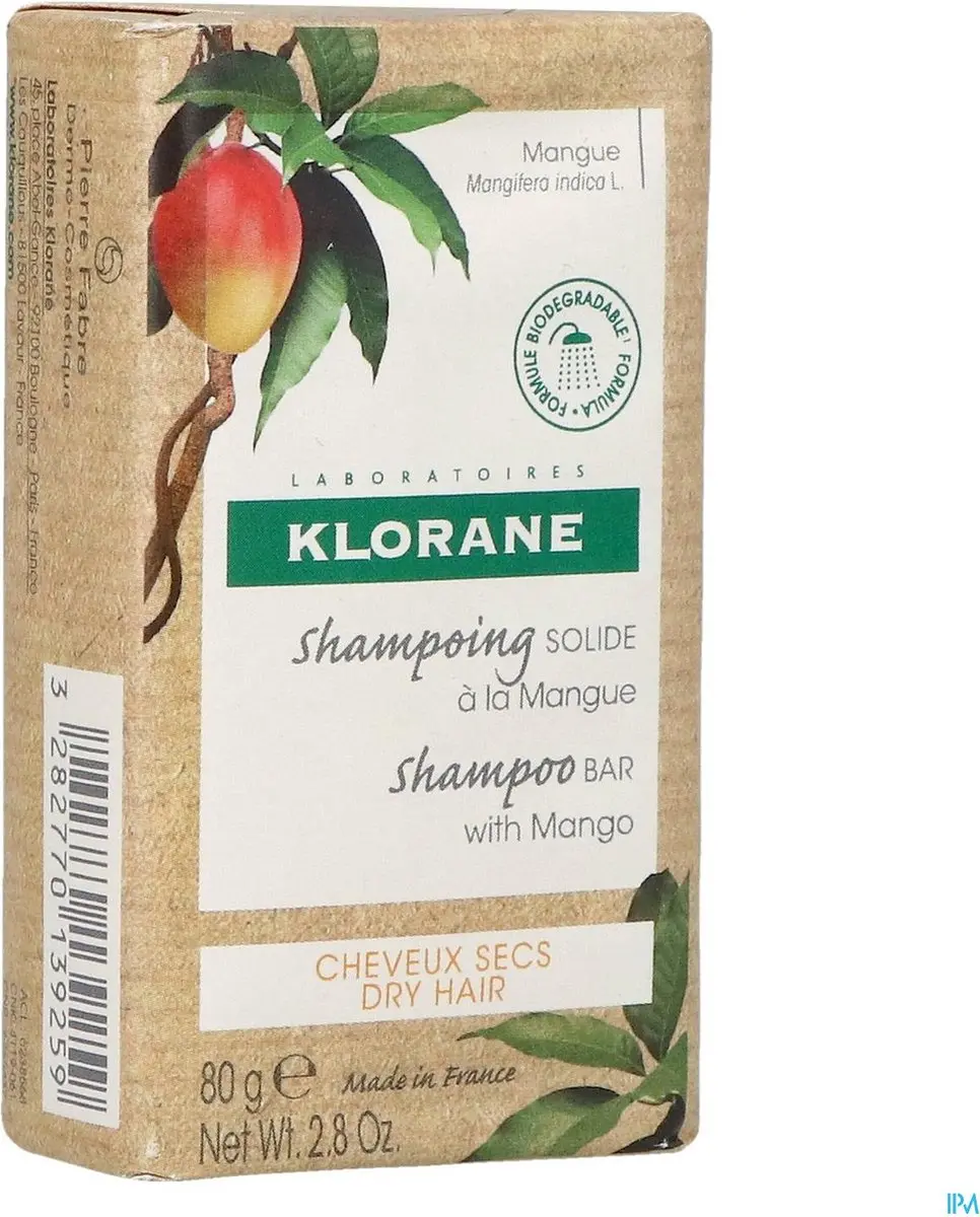 Klorane Al Mango Shampoo Bar 80g - afbeelding 6 van 6