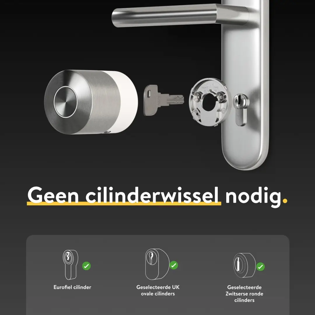 Nuki Smart Lock Pro Cilinderslot 30/30mm - RVS Zwart & Wit