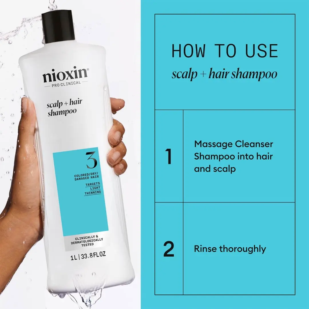 Nioxin System 3 Shampoo 1000ml - afbeelding 6 van 6