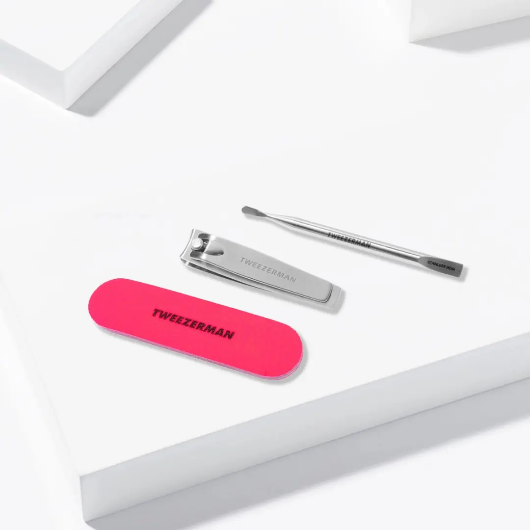 Tweezerman Mini Neon Nail Care Kit - Nagelknipper, vijl & nagelriemduwer - 3-delig