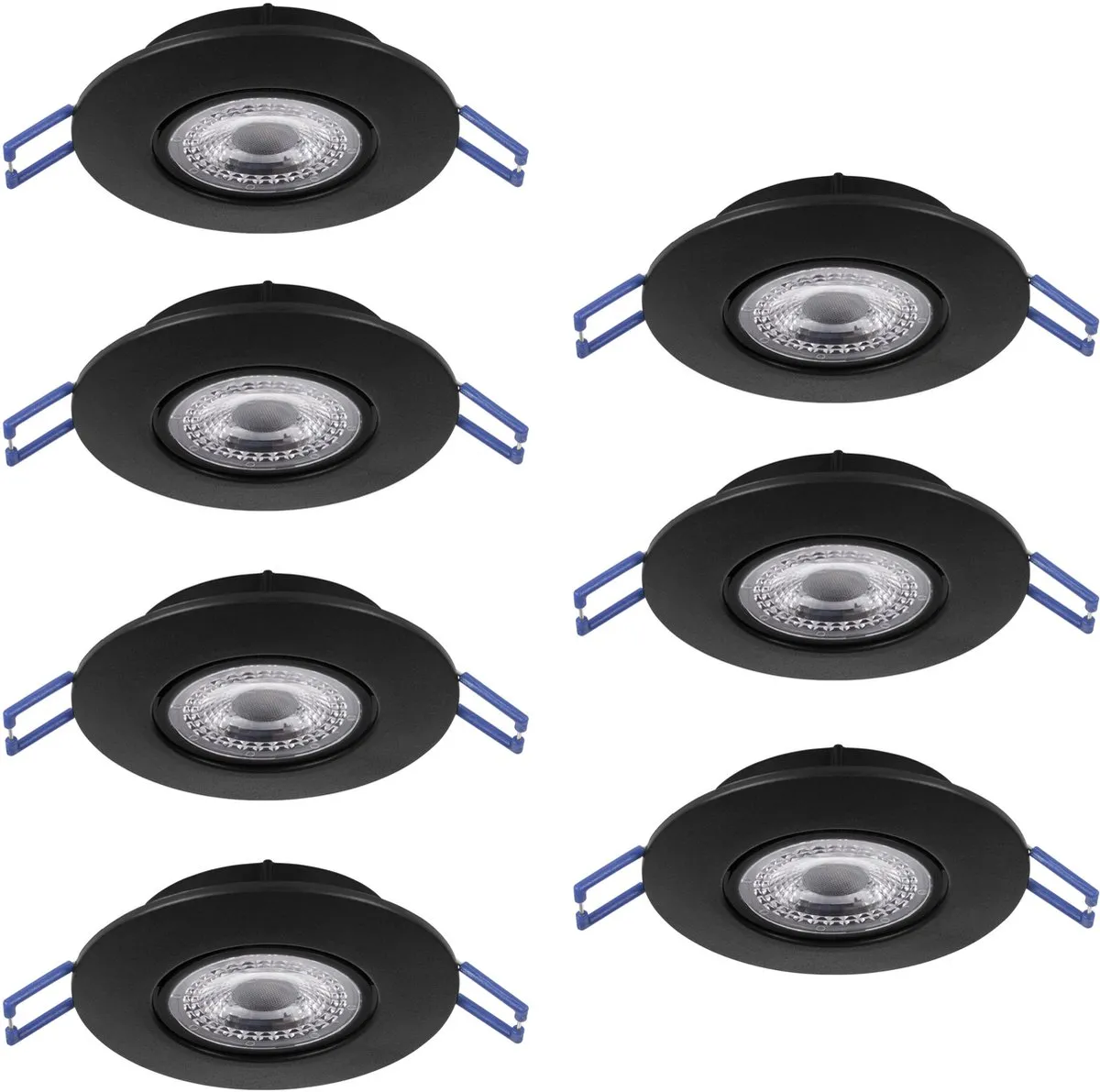 Eglo Zujar Inbouwspot LED Ø90mm - 7 Stuks - Zwart