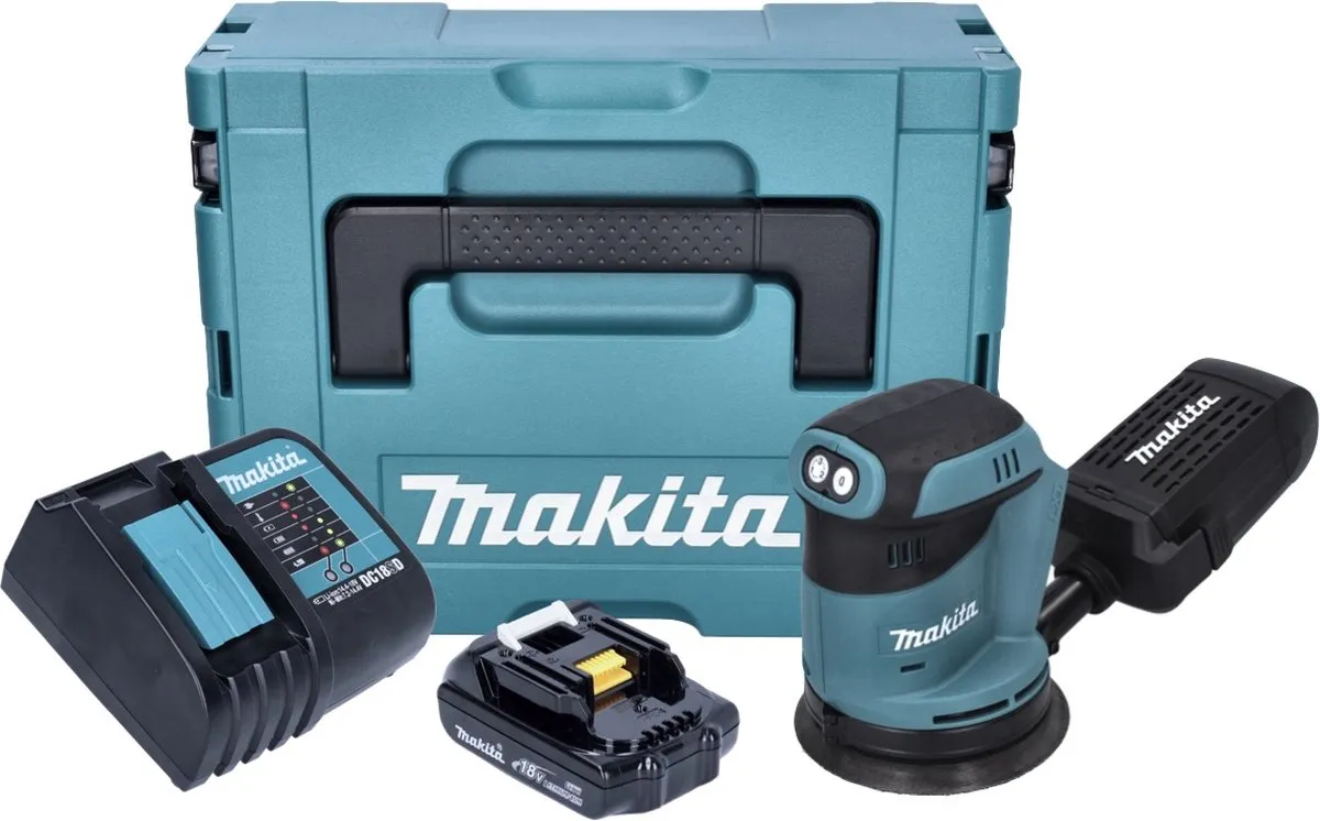 Makita DBO180SY1J Excentrische Schuurmachine - 125mm - 1x 1,5Ah Accu + Lader - afbeelding 5 van 5