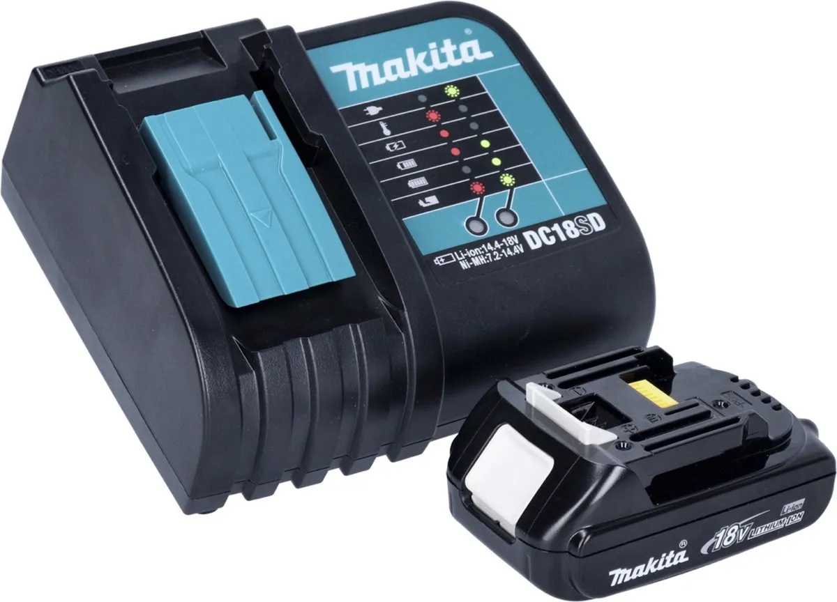 Makita DBO180SY1J Excentrische Schuurmachine - 125mm - 1x 1,5Ah Accu + Lader - afbeelding 2 van 5