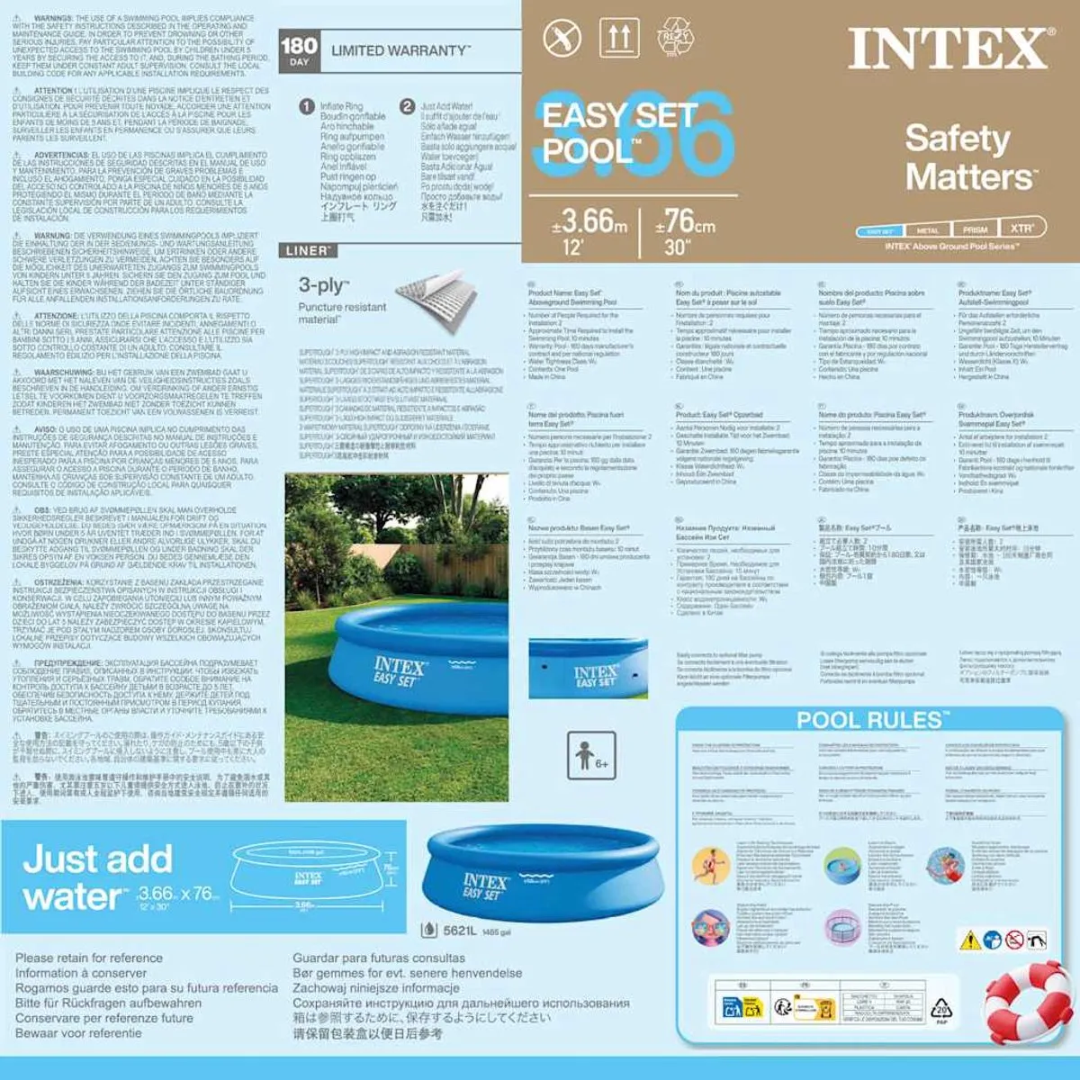 Intex Zwembad 366x76cm - 5621L - Blauw