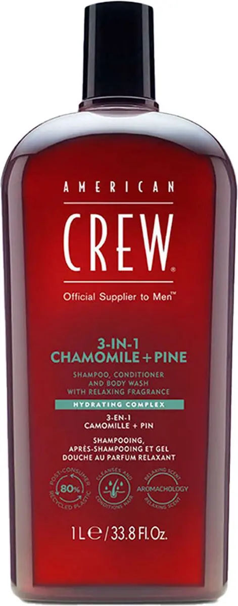 American Crew 3-in-1 Shampoo Conditioner Bodywash Chamomile & Pine 1000ml