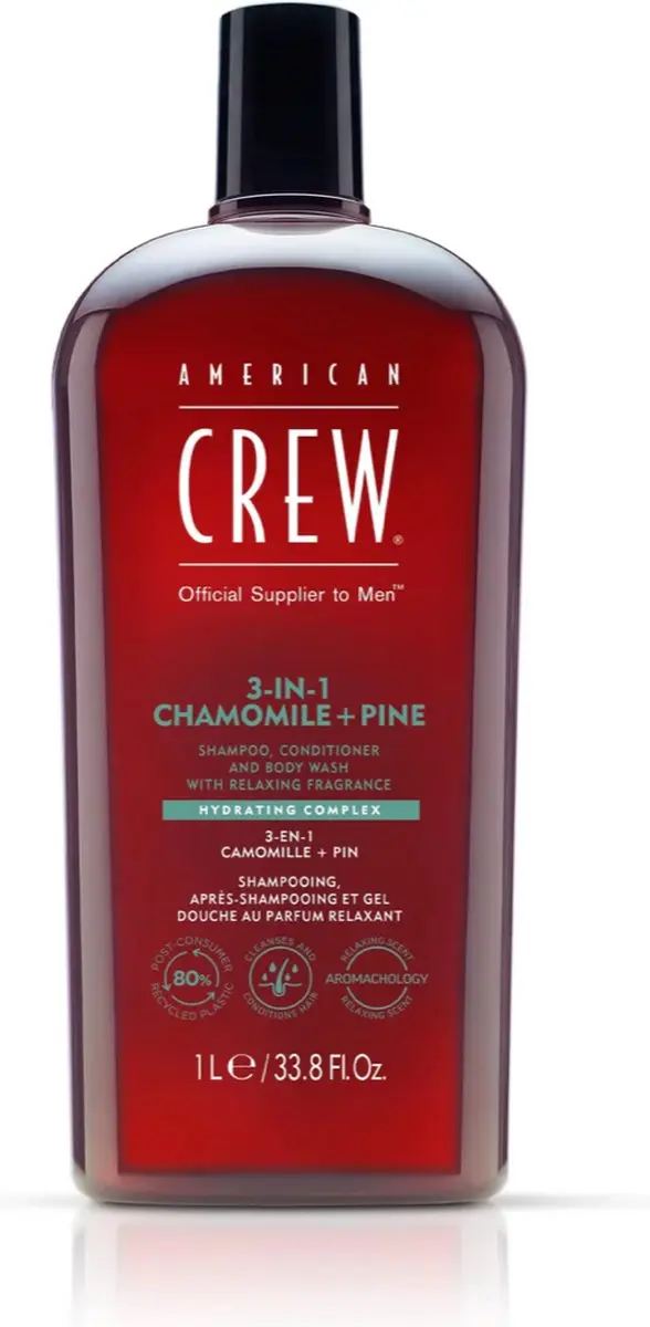 American Crew 3-in-1 Shampoo Conditioner Bodywash Chamomile & Pine 1000ml