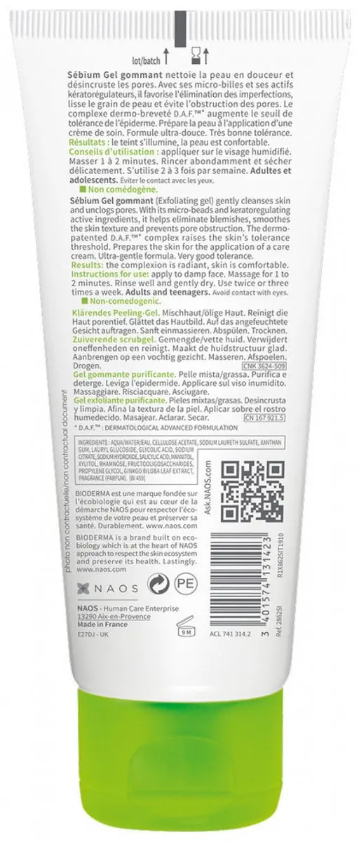 Bioderma Sébium Exfoliërende Gel 75ml