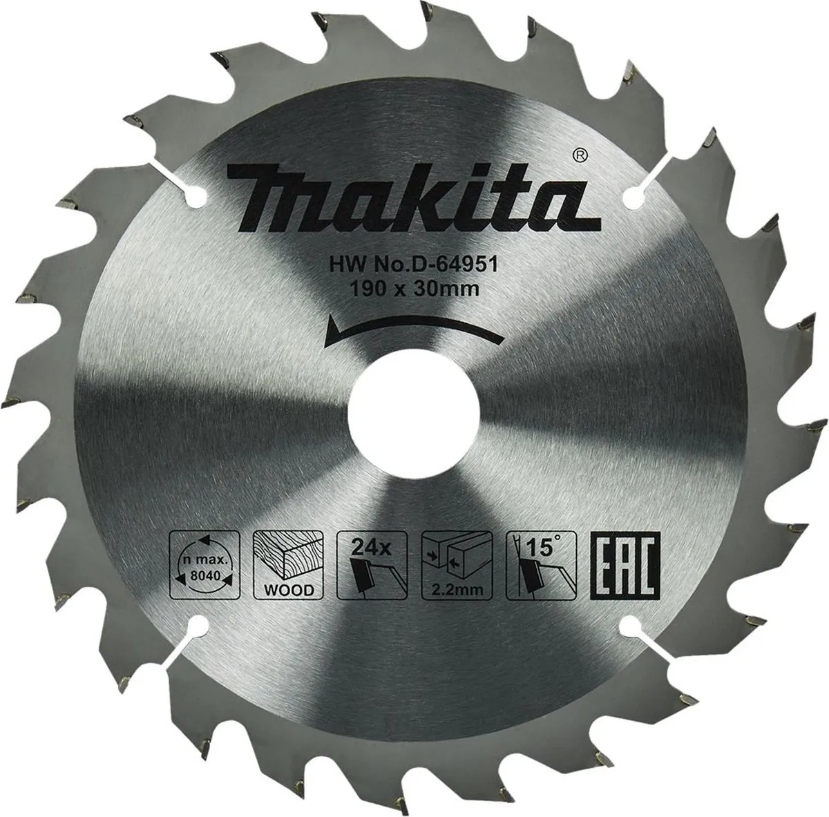 Makita Cirkelzaagblad D-64951 Hout 190mm 24T