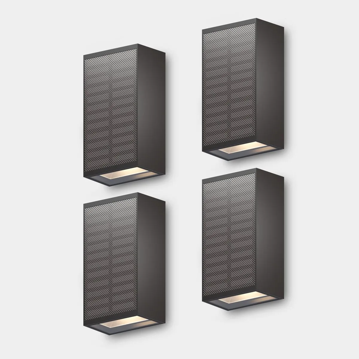 Calex Birindisi Solar Wandlamp 4-Stuks - Warm Wit 2700K - Zwart