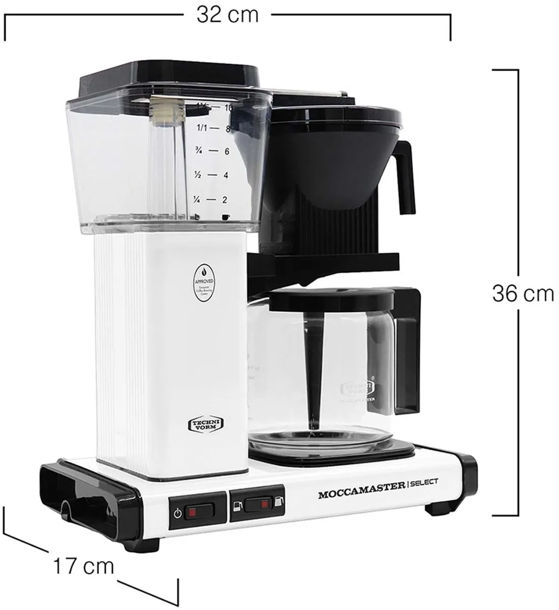 Moccamaster KBG Select Filterkoffiezetapparaat - 10 Kopjes - Matt White