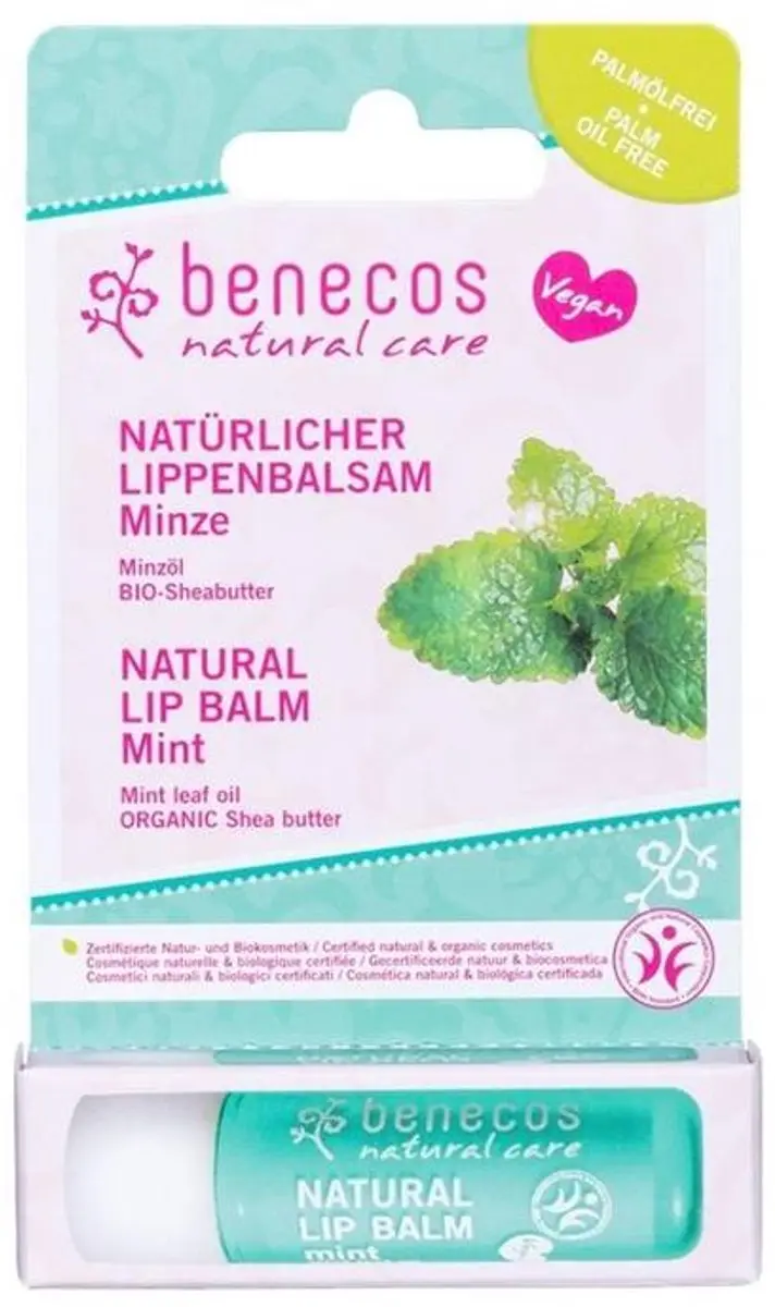Benecos Lipbalm Natural Mint - 4.8g Turquoise - afbeelding 6 van 6