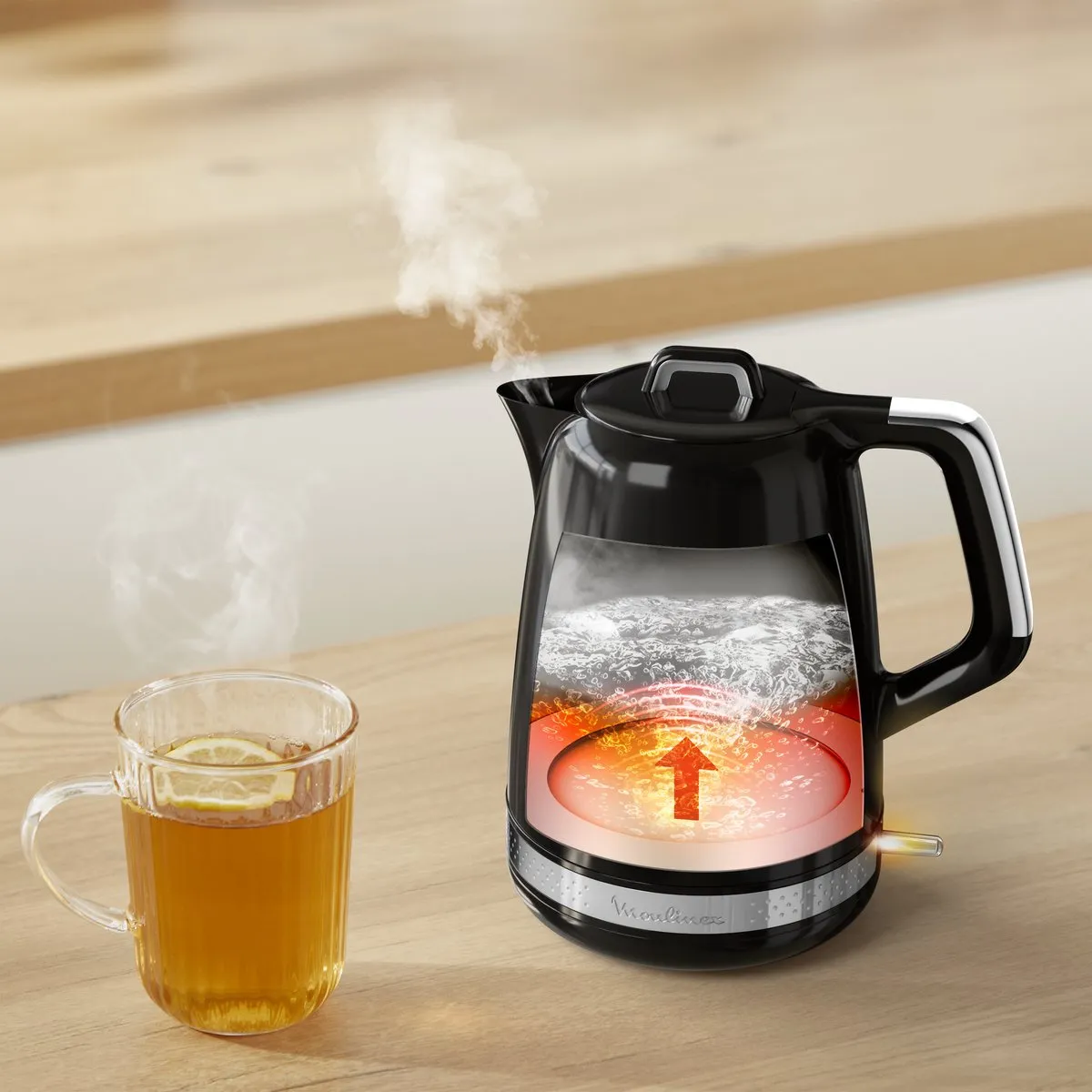 Moulinex Soleil BY3558E0 Waterkoker 1,7L - 2400W - Zwart