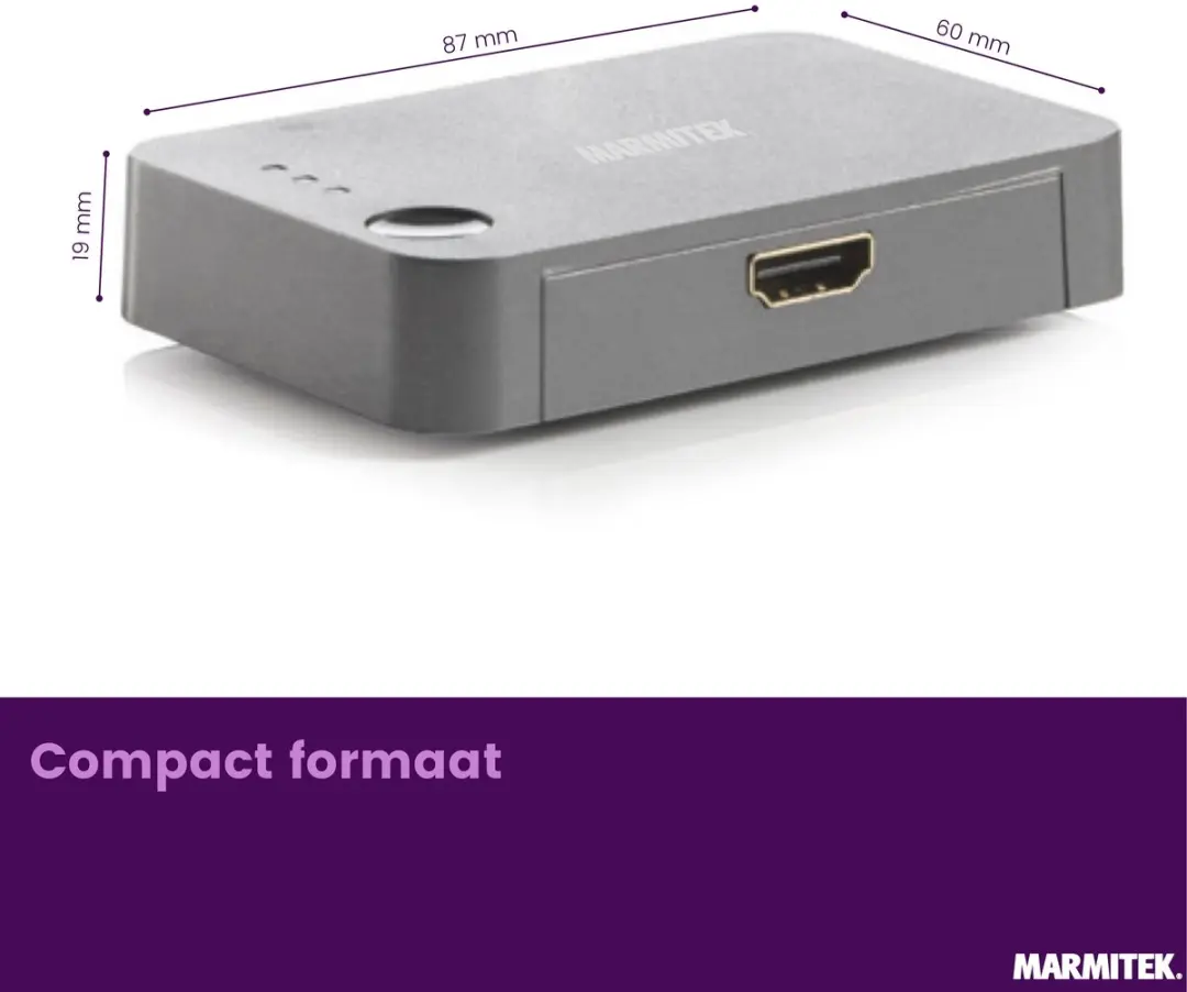 Marmitek Connect 310 UHD 2.0 HDMI Switch 4K 60Hz - 3 in/1 uit