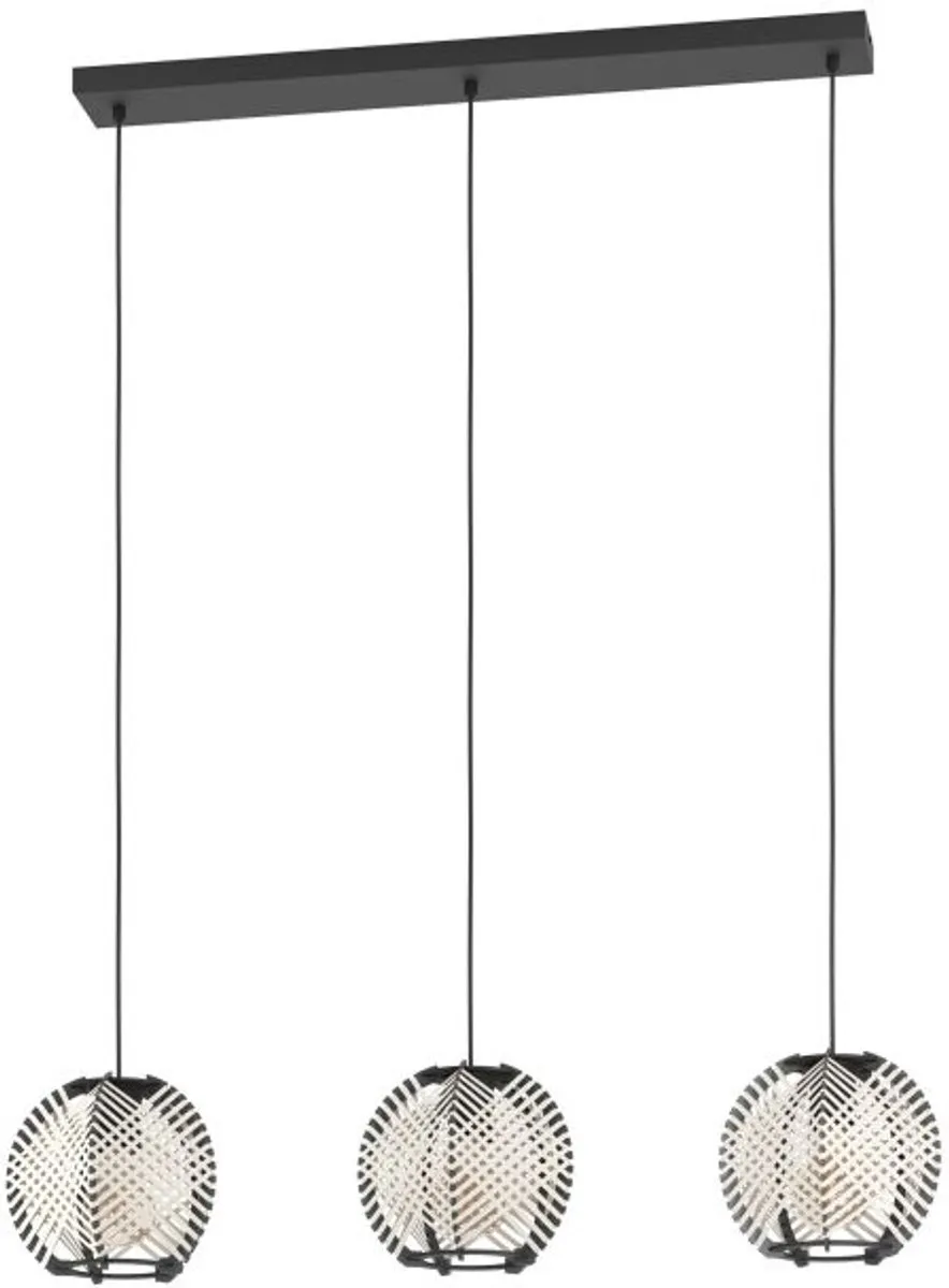 Eglo Waverton Hanglamp E27 - 92cm - Zwart/Wit