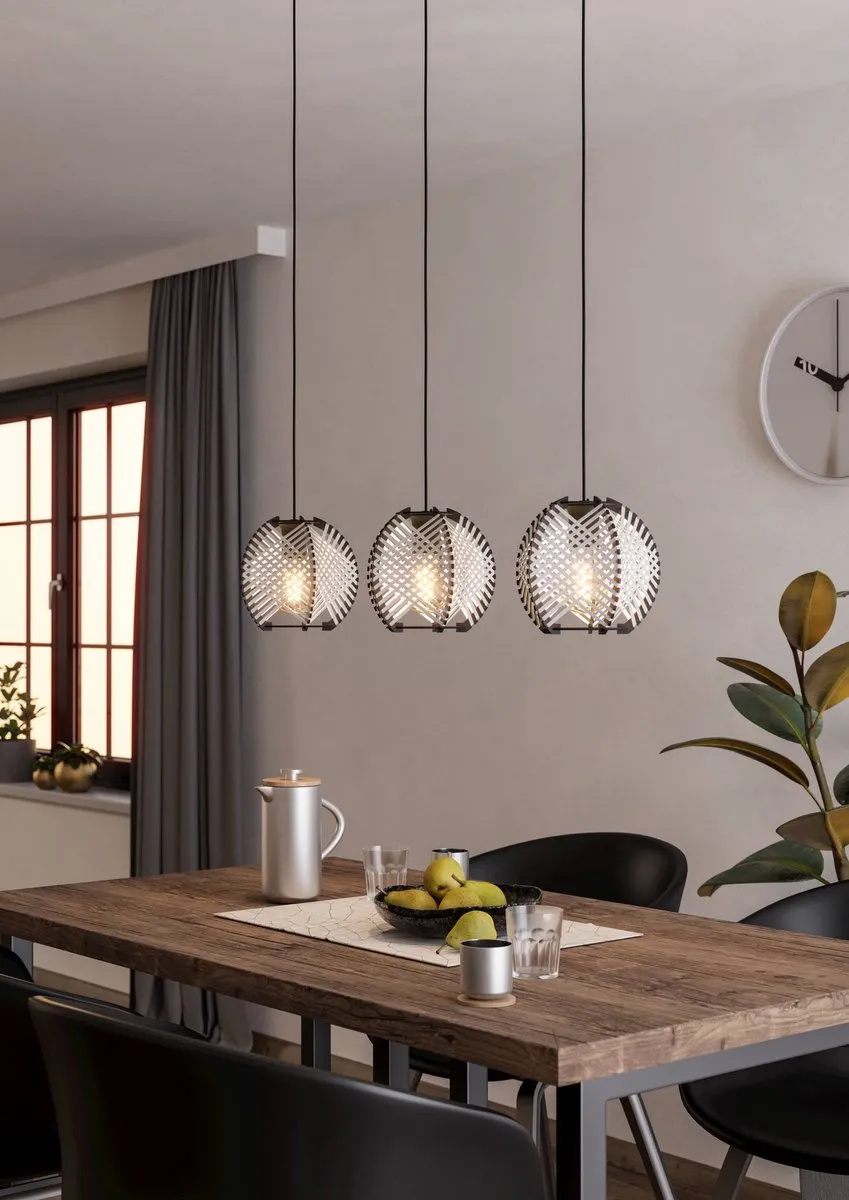 Eglo Waverton Hanglamp E27 - 92cm - Zwart/Wit - afbeelding 6 van 6
