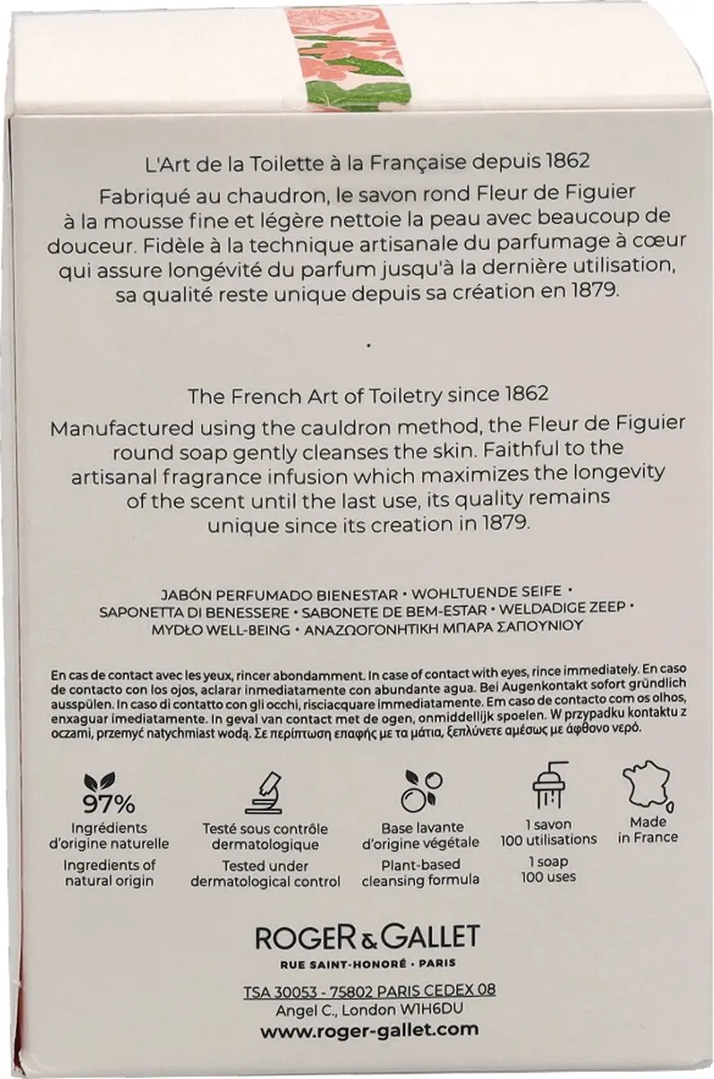 Roger & Gallet Fleur de Figuier Zeep - 3 Stuks - afbeelding 6 van 6