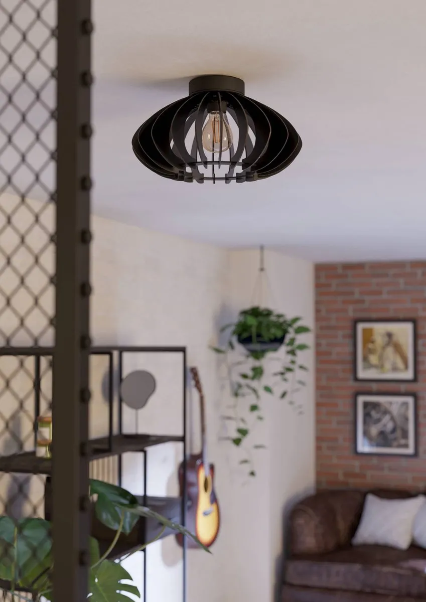 Eglo Cossano 3 Plafondlamp E27 - Ø38cm - Zwart - afbeelding 6 van 6