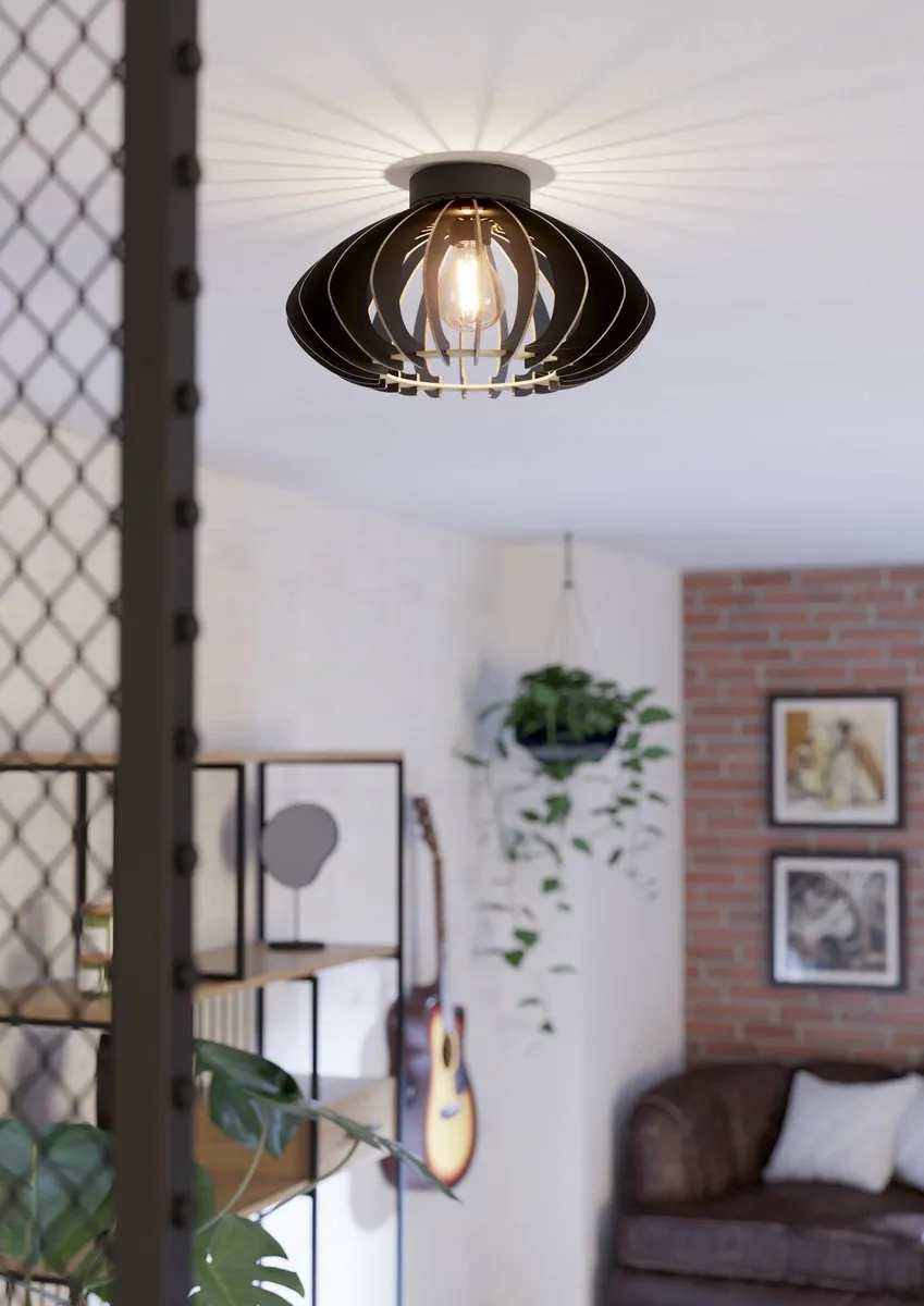 Eglo Cossano 3 Plafondlamp E27 - Ø38cm - Zwart