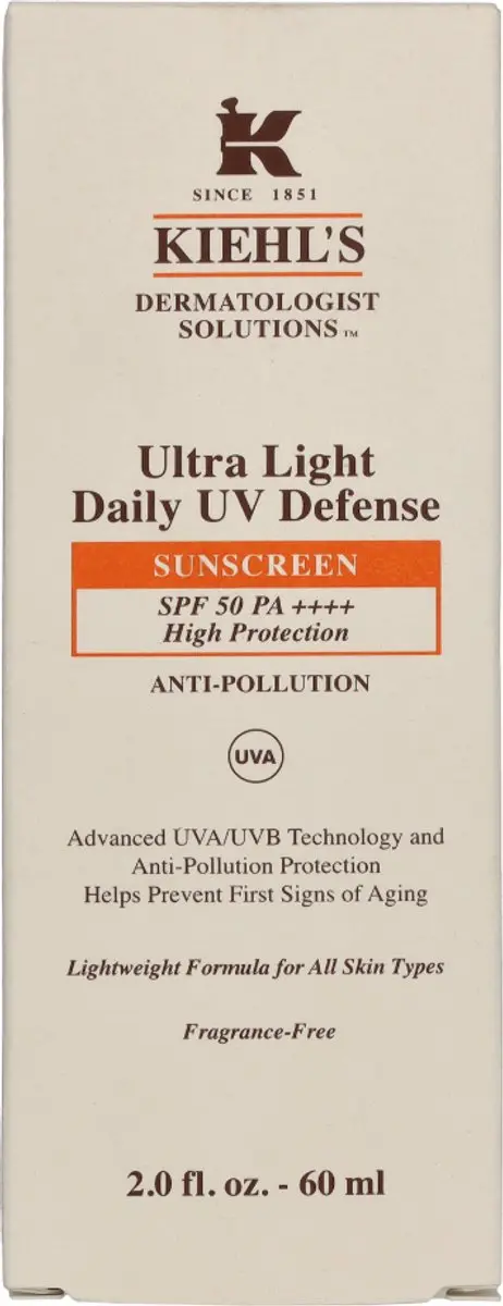 Kiehl's Ultra Light Daily UV Defense SPF 50 Zonnecrème 60ml