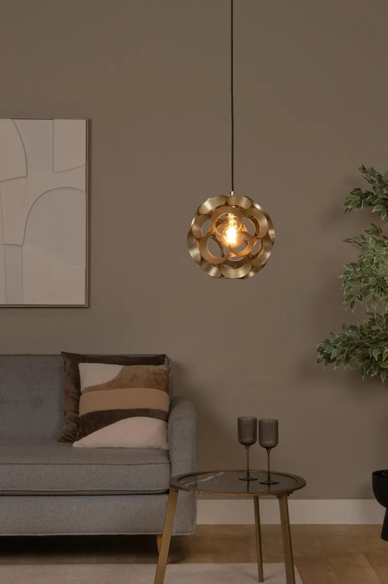 Lucide HANNELORE Hanglamp Ø30cm - Mat Goud/Messing