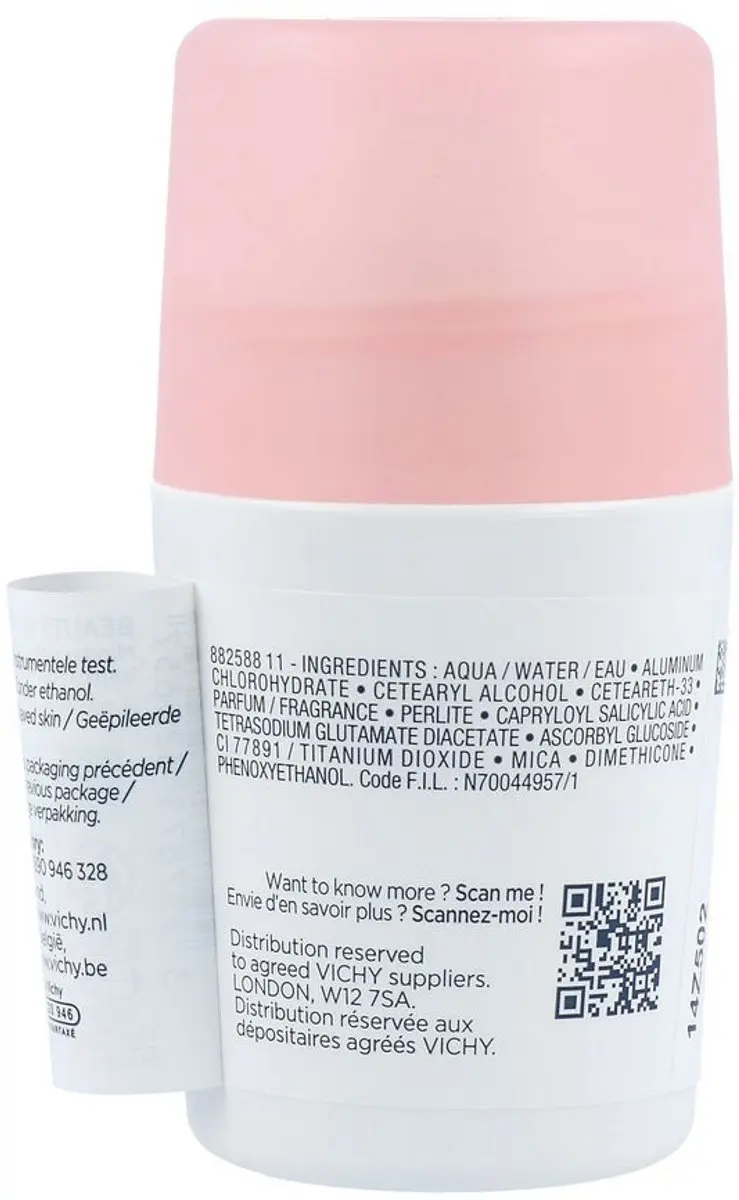 Vichy Anti-Transpiratie Deo Roller 50ml - Gevoelige Huid