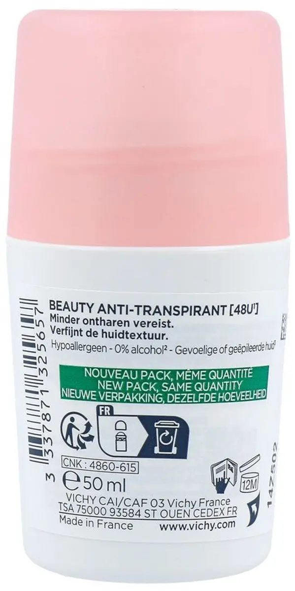 Vichy Anti-Transpiratie Deo Roller 50ml - Gevoelige Huid