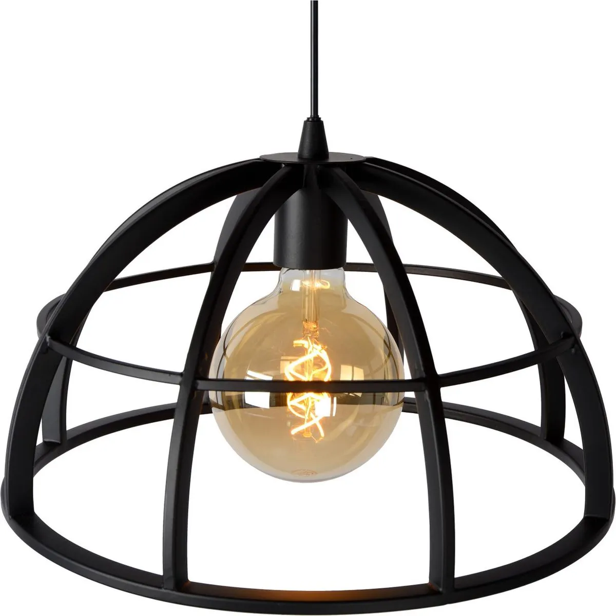 Lucide DIKRA Hanglamp Ø40cm - 1xE27 - Zwart