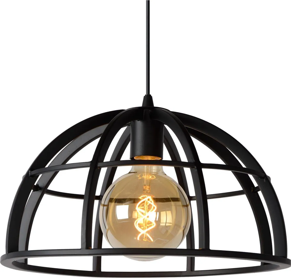 Lucide DIKRA Hanglamp Ø40cm - 1xE27 - Zwart
