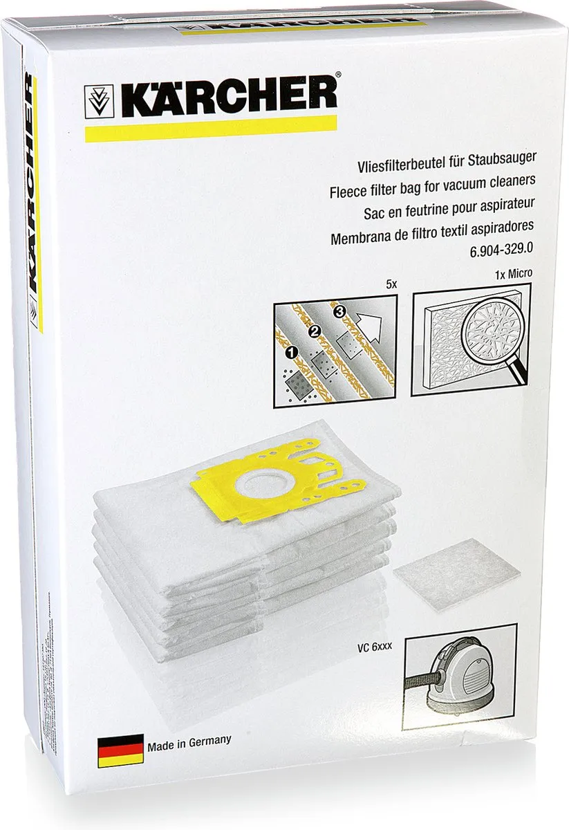 Kärcher VC6 Vlies Stofzuigerzakken - 5 Stuks